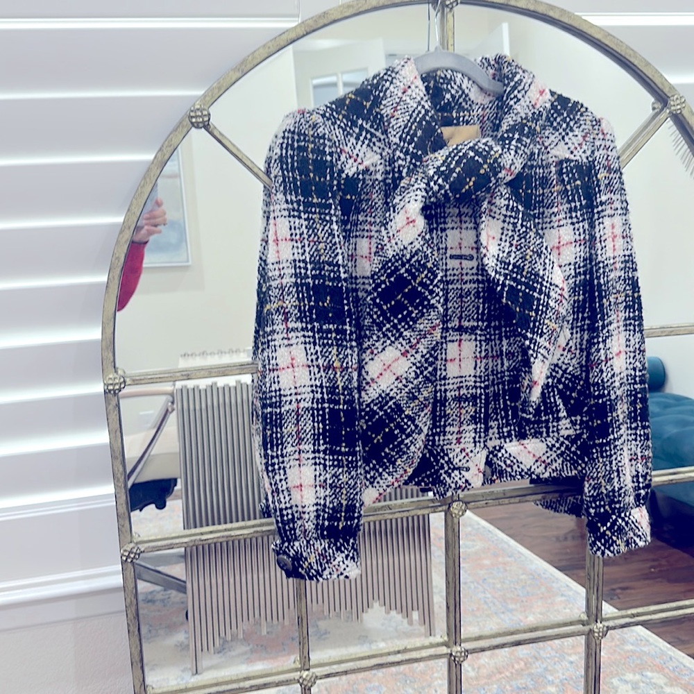 EUC plaid tweed coat in xsmall
